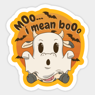 Spooky Halloween Cow Sticker